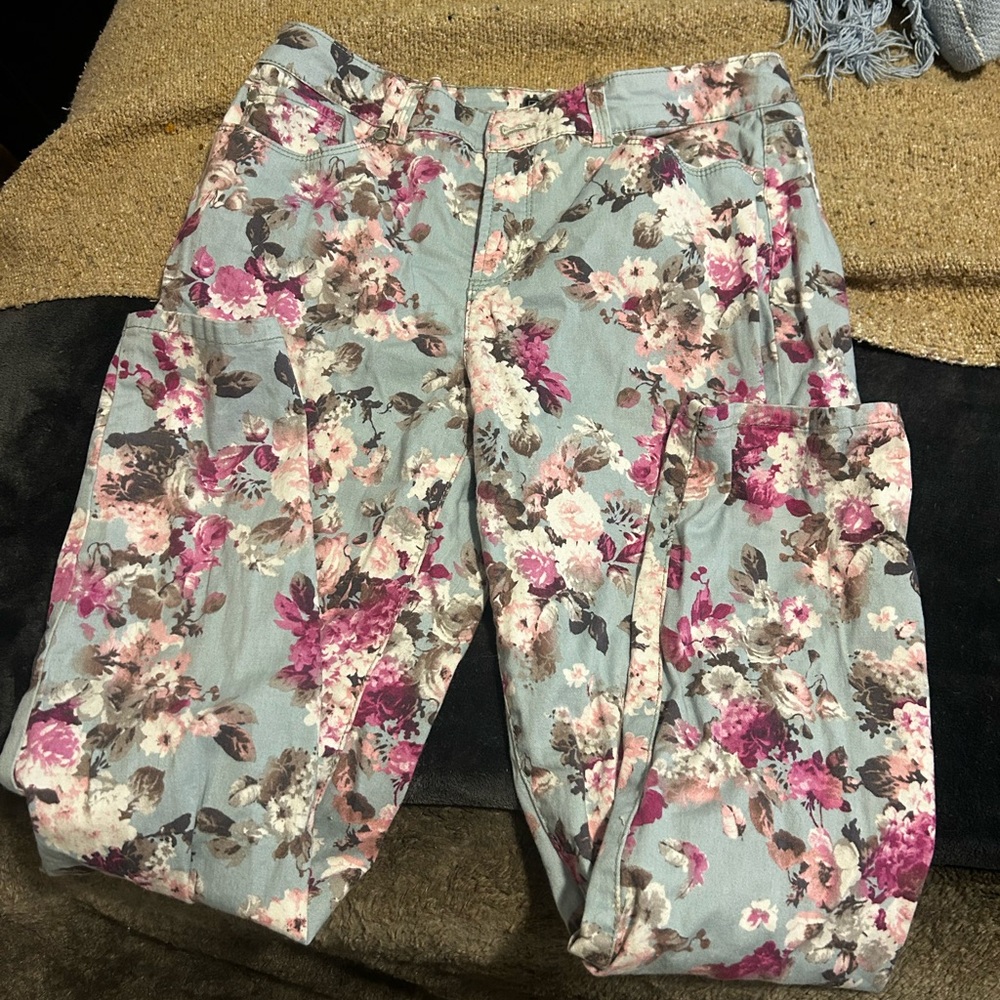 Charter Club Floral Skinny Ankle Pants